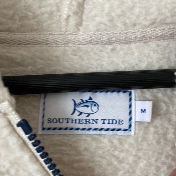Southern Tide White Sherpa Zip Up Hoodie - Picture 5 of 6
